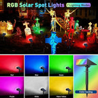 Solar Color Changing RGB Spot Lights Outdoor, 6 Pack/7 Lighting Modes Multicolor Outdoor Lights for Yard Waterproof IP68, Halloween Christmas Solar Landscape Powered Lights Garden Pathway