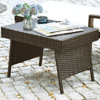 Tangkula Outdoor Folding Wicker Table, Heavy Duty Rattan Foldable Standing - Image 5