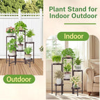 iDavosic.ly Plant Stand Indoor Outdoor, 6 Tier Corner Metal Flower Display Holder Shelf, Easy Assembly Folding Tall Orchid Rack for Patio Balcony Porch Garden Living Room House, Violet Bronze