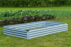 2 Pack 8x4x1FT Galvanized Raised Garden Bed Kit, Outdoor Metal Planter Box for Vegetables, Bottomless Rectangular Gardening Bed with Support Rods, Tool-Free Assembly, Gray