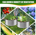 17" Tall Elevated Round Metal Rised Garden Bed- 3.3'x3.3' in Size and 0.8MM Thick Durable Planter Box for Vegetables Flowers Succulent at Patio/Garden Outdoor (Silver, 3.3FT Diameter)
