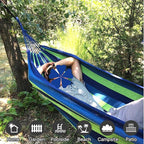 ANYOO Cotton Hammock Portable Camping Hammocks for Hanging Sturdy Garden Comfortable Fabric Hammock with Tree Straps Up to 660lbs with Travel Bag for Camping Outdoor/Indoor Patio Backyard