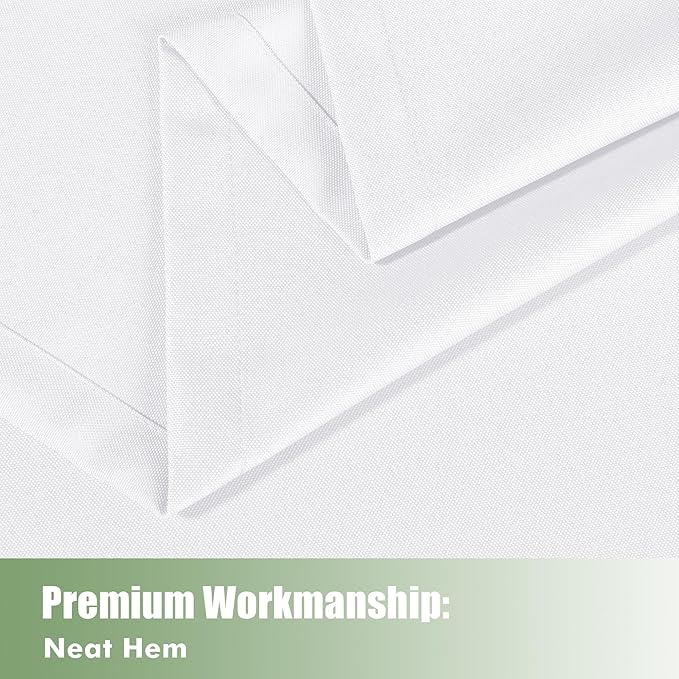 HolidayIdeas Waterproof Outdoor Curtains for Patio, 6 Panels - 54x108 Inches - Weatherproof Privacy Outsides Curtains for Backyard Porch Gazebo, Sunlight & UV Blocking (White, Grommet Top)