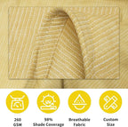 ShadeMart Heavy Duty 12' x 16' Beige Sun Shade Rectangle Pro Ring Shade Sail, 260 GSM Commercial Grade UPF50 Sunshade, Reinforced Corners & Edges - 5 Years Warranty (We Make Custom Size)
