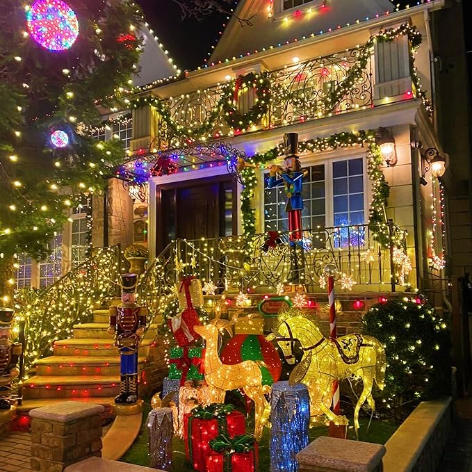 String Lights 500 LED 165 ft Warm White with 8 Modes