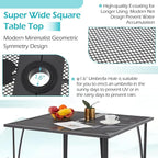 AECOJOY 39.4" Outdoor Patio Dining Table for 4, Square Metal Patio Table with 1.6" Umbrella Hole, All-Weather Resistant Outdoor Furniture Tables for Patio, Backyard, Garden, Poolside (Dark Grey)