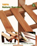 Bamworld Bamboo Plant Stand Indoor 6 Tiered Plant Shelf Outdoor Corner Plant Rack for Multiple Plants Flower Stand Plant Holder for Living Room Bedroom Balcony Patio Garden 48 Inch Tea Brown