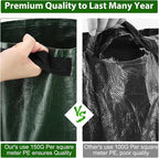 JJGoo Potato Grow Bags, 4 Pack 10 Gallon with Flap and Handles Planter Pots for Onion, Fruits, Tomato, Carrot - Green