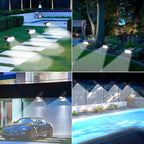 LYHOPE Solar Spot Light Outdoor, 49 LED Lights for Outside, 2 Modes Solar Powered Spotlights, Waterproof Pathway Light for Garden Yard Walkway Driveway Landscape Decorations (4 Pack-Cool White)