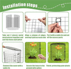 Plant Protector Cages with Removable Covers, Black, 5 Sets