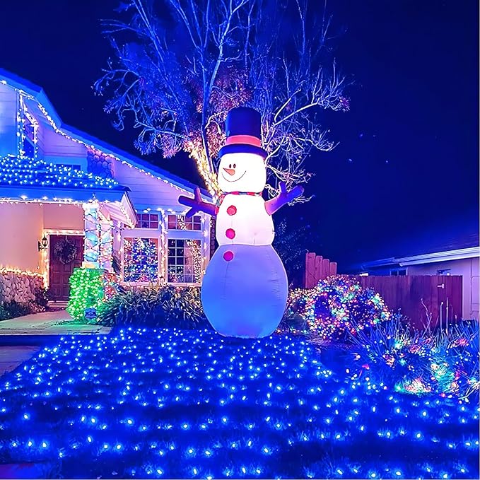 String Lights, 500 LED Blue Outdoor Waterproof with 165 ft Length