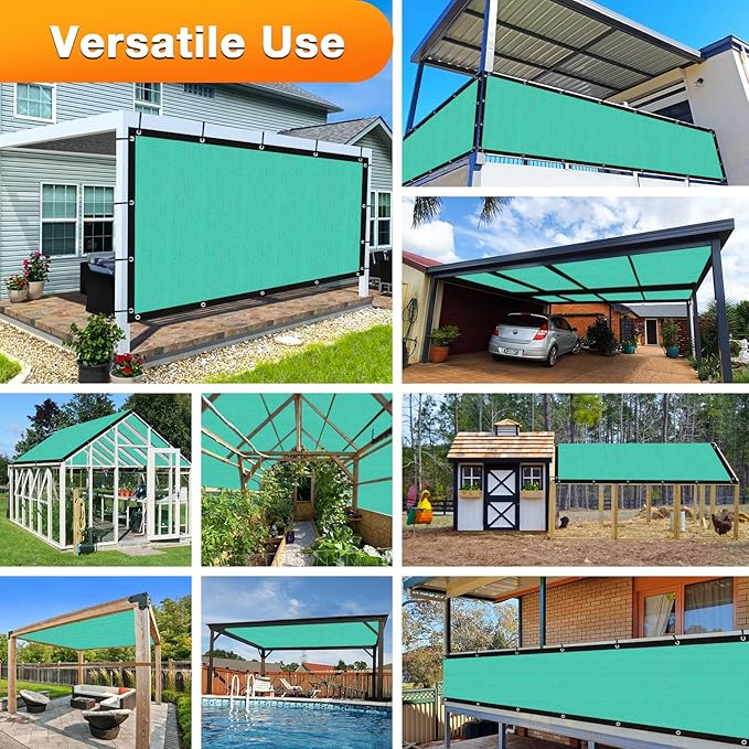 Artpuch Outdoor Pergola Shade Cover 14' X 24' Sun Shade Cloth with Grommets, 90% UV Protection Canopy Patio Privacy Screen (Customized Available) GN107, Turquoise