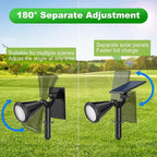 Solar Lights Outdoor Waterproof 180° Adjustable Landscape Spot Lights for Yard 4 Lighting Modes Solar Powered Spotlights for Pathway Garden Outside Wall Pool Porch (6 Pack, Cool White)
