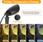 LUTEC 5CCT 12V Low Voltage Landscape Lighting Die-cast Aluminum Spot Lights with Connectors, IP65 Outdoor Landscape Spotlights, 7W 650LM for Tree Garden, 8 Pack (No Transformer Kits)