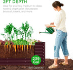 Best Choice Products 8x2x2ft Raised Outdoor Metal Garden Bed, Deep Root Box Planter for Vegetables, Flowers, Herbs, 240 Gallon Capacity, 100% Non Toxic Materials - Burgundy