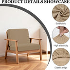 Cushion Covers 4 Pack, Khaki Stretch Slipcovers for Patio Sofas