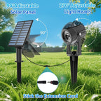 T-SUNUS Solar Spot Lights Blue Metal Outdoor Christmas Spotlights with 9.8ft Cable, IP65 Waterproof Separated Panel for Yard Driveway Pathway Pool Tree Patio Landscaping Wall Flag Trees Halloween