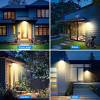 Peasur 1 Pack Solar Motion Lights Outdoor, 318 LED Solar Security Light with 3 Modes, IP65 Waterproof Powered Flood Lights for Outside Garden Backyard，Warm (White Frame)