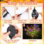 2 Pack Solar Stake Lights Outdoor Decor Waterproof Mums Artificial Flowers Solar Lights for Outdoor Garden Yard Pathway Decor (Purple,Violet)