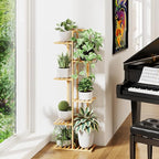 ROSSNY 48 Inch Talll Plant Stand Indoor, 6 Tier 7 Potted Bamboo Plant Stands for Indoor Plants, Corner Plant Stand, Plant Shelf For Indoor, Tiered Plant Stands, Indoor Plant Holder, Natural