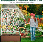5.25FT Metal Pipe Trellis for Climbing Plants Outdoor, Garden Wall White Trellis with Garden Twist Tie, Support Tall Plant Fence for Ivy Vines Rose Flower