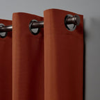 NICOLE MILLER NEW YORK Canvas Indoor/Outdoor Grommet Top Curtain Panel Pair, 54"x84", Orange Marmalade
