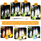 Mlambert 3 Color Outdoor LED Dimmable String Lights for Patio with Remote, Plug in 48FT Waterproof Shatterproof LED Bulb Light for Cafe-White Cord