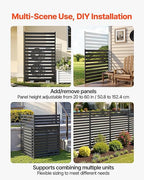 VEVOR Metal Privacy Screen, 38" W x 60" H Freestanding Modern Privacy Fence, Garden Divider Panel with Extended Ground Stakes & Panel Height Adjustable, Freestanding Outdoor Divider for Garden, Indoor