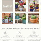 Southern Patio Winston Plant Urn, Garden Planter Urn for Flowers and Plants, 16" D x 16" W x 21" H, Weathered Black, 2 Pack