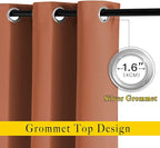 NICETOWN Blackout Burnt Orange Curtain & Drape - Room Darkening Light Blocking Window Treatment for Living Room, W52 x L84, 1 Panel