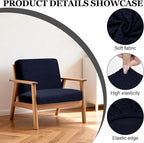 Cushion Covers, 4 Pack Stretch Fit Patio Cushion Cover in Navy Jacquard