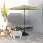 Abba Patio 9FT Lyon Outdoor Patio Umbrella Outdoor Table Umbrella with Push Button Tilt and Crank Market Umbrella 8 Sturdy Ribs UV Protection Waterproof for Garden Deck Backyard Pool Tan