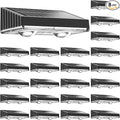 NIORSUN Solar Fence Lights,24 Pack Deck Light,Led Lights Warm White Outdoor Wall Lights,IP45 Solar Powered Light Waterproof for Backyard/Pool/Railing/Patio/Porch/Step/Outside/Garden (Black)
