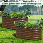 SnugNiture Galvanized Steel Raised Garden Bed Kit, 2 Pcs 4x2x2 ft Large Metal Planter Box Outdoor for Gardening Vegetables, Flowers and Fruits