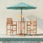 Ciokea Heavy Duty Bar Height Chair, 380lbs Outdoor Adirondack Tall Bar Chair Patio Stool with Arms & High Back, Heavy Duty All-Weather for Balcony, Poolside, Deck and Garden, Teak