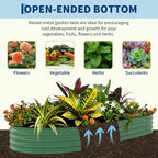 Garvee Galvanized Raised Garden Bed Outdoor, 10x4x1.5 ft Metal Planter Box for Flowers Vegetables, Rust-Resistant Raised Garden Beds for Gardening, Easy Assembly Outdoor Garden Box & Planters, Green