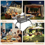 60" Cast Aluminum Outdoor Dining Table – Rectangular Red Copper Patio Table with 2" Umbrella Hole, Weather-Resistant for Garden, Backyard, and Lawn