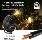 Lepro S14 Outdoor String Lights - 50ft with 15 Shatterproof LED Edison Bulbs, Waterproof Bistro Lights for Deck, Pergola, Porch, Garden, Gazebo