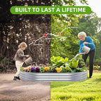 Galvanized Raised Garden Bed, 6x3x1 FT Thickening Planter Boxes Outdoor, Raised Beds for Gardening, Easy Assembly Large Garden Bed for Vegetables, Fruits, Flowers (2-Pack)