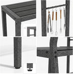 3Pcs Outdoor Patio Bar Set, 55" Rectangular High Top Table and Chairs Set with 2 Cushioned Bar Stools & Cover,Metal Pub Height Bistro Table Set for Balcony, Backyard, Porch, Deck,Garden, Pool