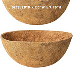 20 Inch Natural Coconut Husk Fiber Liners for planters Round Coco Replacement Liners for Hanging Flower Basket Planter Large Coco Coir Pots for Outdoor Garden Planting – 2 Pack