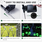 Solar Lights Outdoor,Halloween Decorations Outdoor, Scary Eyeball Lights,4PACKS 32LED,IP65 Waterproof,Halloween Decor for Garden/Yard/Patio/Lawn/Pathway(Green)