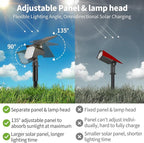 Solar Spot Lights Outdoor, [27 LED/2 Pack] Adjustable Solar Lights Outdoor Waterproof IP65, Solar Powered Landscape Spotlights 3 Lighting Modes for Yard Garden Outside(Cool White)