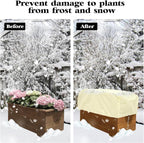 4 Pcs Rectangular Planter Box Cover Freeze Protection, Flower Box Covers Winter Frost Blanket with Drawstring for Outdoor Plants Balcony Windowsill Raised Beds(39.3x17.7x15.7 Inch)