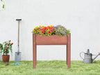 SoliWood Set of 2 Raised Garden Bed with Legs, 31x16x31'', Outdoor Wood Elevated Planter Box, Thick Legs, w/Liner