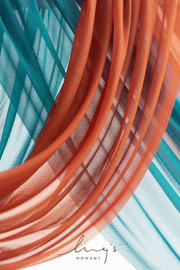 Artificial Flowers Wedding Arch Kit, Teal and Burnt Orange, 4 Piece Set