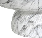 Christopher Knight Home Patsy Modern Lightweight Concrete Coffee Table, Indoor and Outdoor Round Top Accent Table, MGO Sofa End Table with Pedestal Base, No Assembly Needed, White Marble Finish