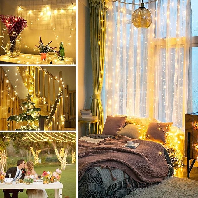 String Lights, Warm White LED, Connectable, IP44 Waterproof for Outdoor Use