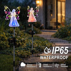Angel Solar Lights for Cemetery Memorial Gift Grave Decorations Solar Angel Stake Lights Outdoor Waterproof Garden Decor Yard Lawn Ornaments, Angel Gifts for Women 2 Pack
