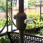 Sunnyglade 9' Solar LED Lighted Patio Umbrella with 8 Ribs/Tilt Adjustment and Crank Lift System (Teal Blue)